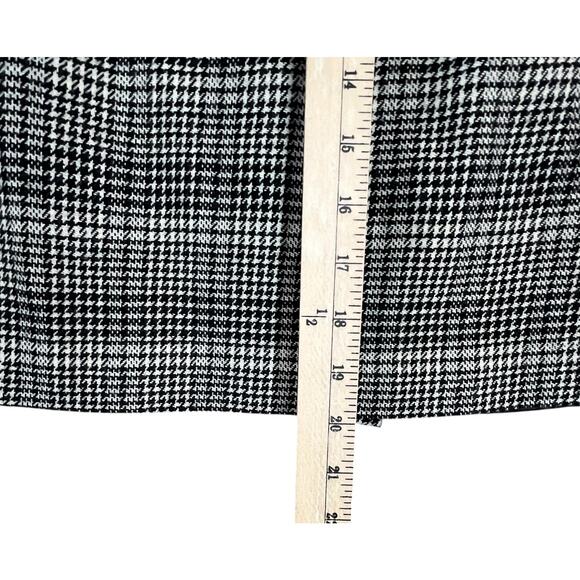 Talbots Vintage Pencil Skirt 10 Black Houndstooth Wool Academia Preppy Classic - Picture 9 of 13